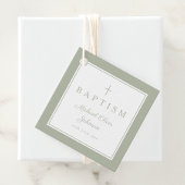Modern Sage Green Thank You Baptism フェイバータグ