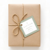 Modern Sage Green Thank You Baptism フェイバータグ