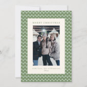 Modern Sage Green Triangle Christmas Photo Letter シーズンカード (正面)