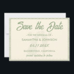 Modern Sage Green Wavy Stripe QR Code Wedding セーブザデート<br><div class="desc">Announce your big day in style with this modern sage green wavy stripe QR code wedding save the date. The elegant flowing design pairs beautifully with contemporary, boho, or nature-inspired weddings, while the convenient QR code lets guests quickly access your wedding website or RSVP details. Fully customizable, this chic save...</div>