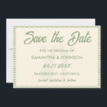 Modern Sage Green Wavy Stripe Wedding セーブザデート<br><div class="desc">Announce your special day with this modern sage green wavy stripe wedding save the date. The soft flowing stripe design adds a chic and elegant touch, perfect for contemporary, minimalist, or nature-inspired weddings. Fully customizable with your names and wedding date, this stylish save the date creates a beautiful first impression...</div>