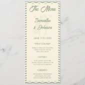 Modern Sage Green Wavy Stripe Wedding Menu Card メニュー (裏面)