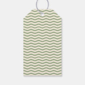 Modern Sage Green Wavy Stripe Wedding Thank You ギフトタグ (裏面)