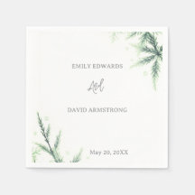 Modern Sage Green Wedding Napkins
