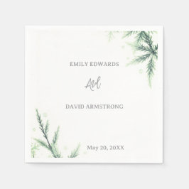 Modern Sage Green Wedding Napkins スタンダードカクテルナプキン