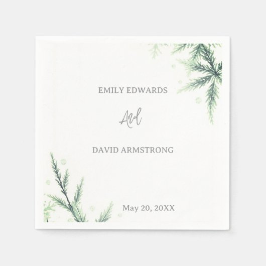 Modern Sage Green Wedding Napkins スタンダードカクテルナプキン (正面)