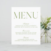 Modern Sage Green & White Menu (スタンド正面)