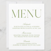 Modern Sage Green & White Menu (正面)