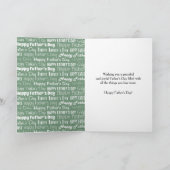 Modern Sage Green White Typography Father’s Day カード (内部)