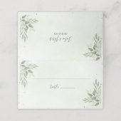 Modern Sage Greenery Botanical Folded Place Card プレイスカード (外部開封)