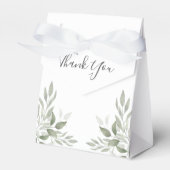 Modern Sage Greenery Botanical Wedding Favor Box フェイバーボックス (正面サイド)