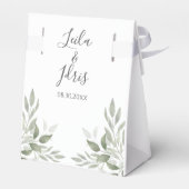 Modern Sage Greenery Botanical Wedding Favor Box フェイバーボックス (裏面サイド)