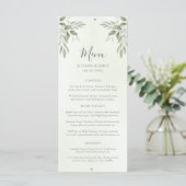 Modern Sage Greenery Botanical Wedding Menu メニュー (スタンド正面)