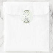 Modern Sage Greenery Botanical Wedding Sticker ラウンドシール (バッグ)