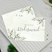 Modern Sage Greenery Bridesmaid Proposal Card セーブザデート