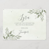 Modern Sage Greenery Bridesmaid Proposal Card セーブザデート (裏面)