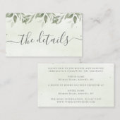 Modern Sage Greenery Details Enclosure Card エンクロージャーカード (正面/裏面)