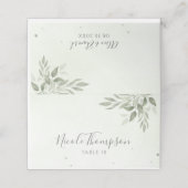 Modern Sage Greenery Folded Wedding Place Card プレイスカード (外部開封)