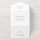 Modern Sage Greenery Gold Foil オールインワン招待状 (外側)