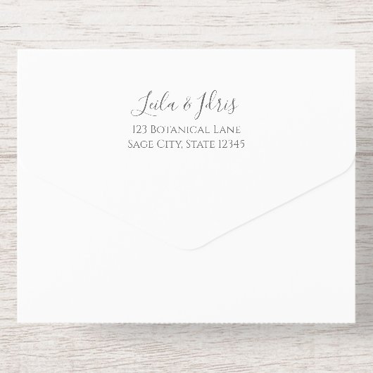 Modern Sage Greenery Gold Foil オールインワン招待状 (背面)