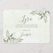 Modern Sage Greenery Maid Of Honor Proposal Card セーブザデート (裏面)