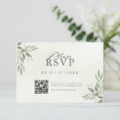 Modern Sage Greenery QR Code Save the Date  セーブザデート (スタンド正面)