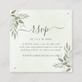 Modern Sage Greenery Square QR Code RSVP  エンクロージャーカード (裏面)
