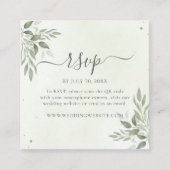Modern Sage Greenery Square QR Code RSVP  エンクロージャーカード (正面)