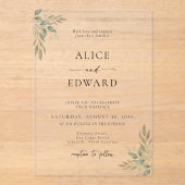 Modern Sage Greenery Wedding Acrylic Invitation アクリル招待状 (正面)