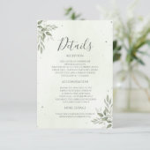 Modern Sage Greenery Wedding Details Card (スタンド正面)