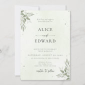 Modern Sage Greenery Wedding Invitation Card セーブザデート (正面)