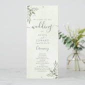 Modern Sage Greenery Wedding Program Car プログラム (スタンド正面)