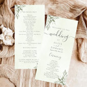 Modern Sage Greenery Wedding Program Car プログラム