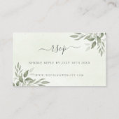 Modern Sage Greenery Wedding RSVP Enclosure Card エンクロージャーカード (裏面)