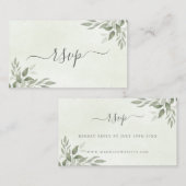 Modern Sage Greenery Wedding RSVP Enclosure Card エンクロージャーカード (正面/裏面)