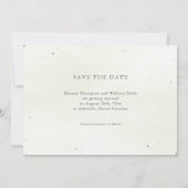 Modern Sage Greenery Wedding Save the Date Card セーブザデート (裏面)