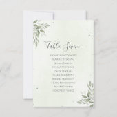 Modern Sage Greenery Wedding Seating Plan Card 招待状 (正面)