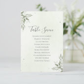 Modern Sage Greenery Wedding Seating Plan Card 招待状 (スタンド正面)