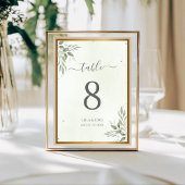 Modern Sage Greenery Wedding Table Numbers テーブルナンバー
