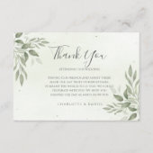 Modern Sage Greenery Wedding Thank You Card エンクロージャーカード (正面)
