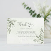 Modern Sage Greenery Wedding Thank You Card エンクロージャーカード (スタンド正面)