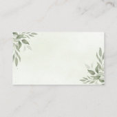 Modern Sage Greenery Wedding Website エンクロージャーカード (裏面)