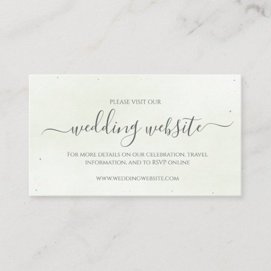 Modern Sage Greenery Wedding Website エンクロージャーカード (正面)