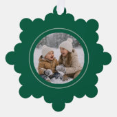 Modern Sage Hand Drawn Bows Christmas Photo オーナメントカード (正面)