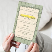 Modern Sage Plaid Aqiqah New Born Baby Celebration 招待状