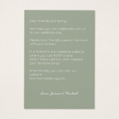 Modern Sage QR Code All in One Wedding Invitation (裏面)