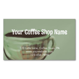 Modern Sage Unique Art Coffee Shop Promotional  マグネット名刺