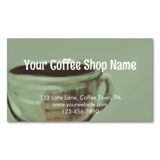 Modern Sage Unique Art Coffee Shop Promotional  マグネット名刺 (正面)