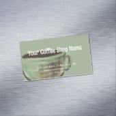 Modern Sage Unique Art Coffee Shop Promotional  マグネット名刺 (インサイチュ)