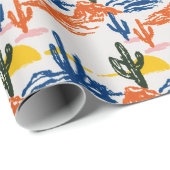 Modern Saguaro Desert Landscape Wild West ラッピングペーパー (ロールコーナー)